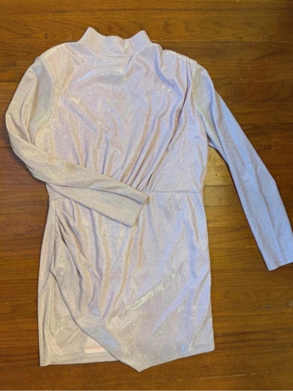 Women’s Sparkle Long-Sleeve Mini Dress - Light Pink